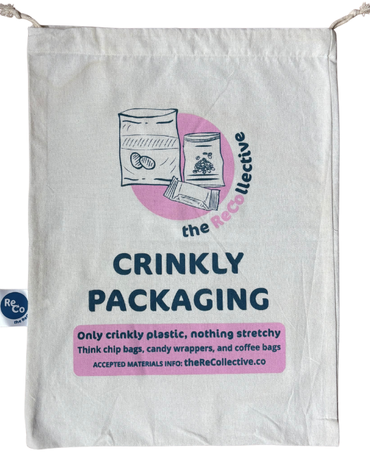 Pink Crinkly Packaging canvas bag