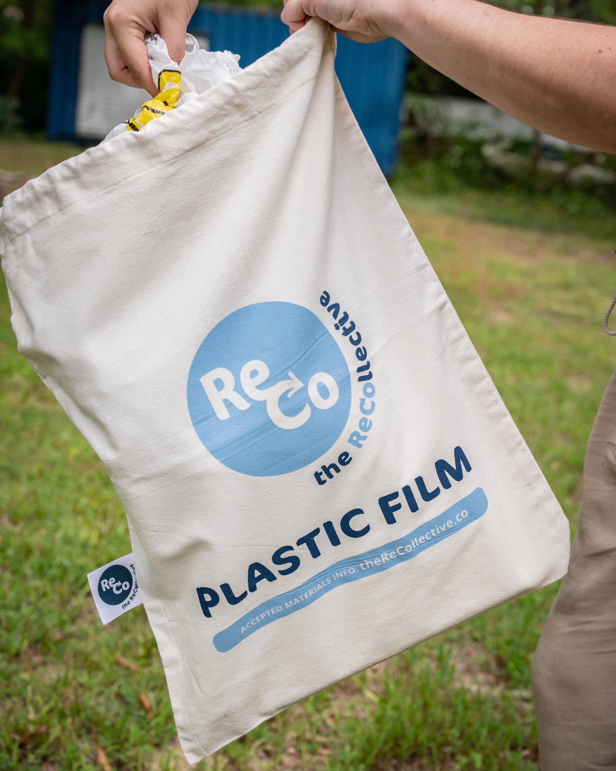 Plastic Film canvas bag used for monthly ReCollective pickup