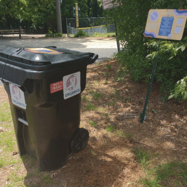 A ReCollective Community Compost cart at a neighborhood collection site