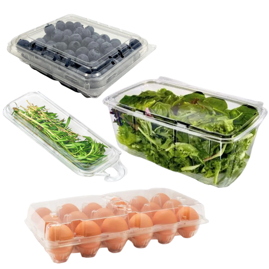 Berry, herb, salad and egg containers: check each item for a #1 PET or PETE marking